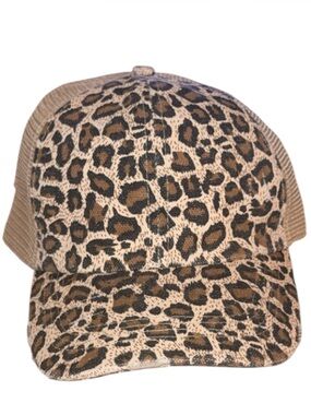 C.C Leopard Print Trucker Hat - Brown & Black